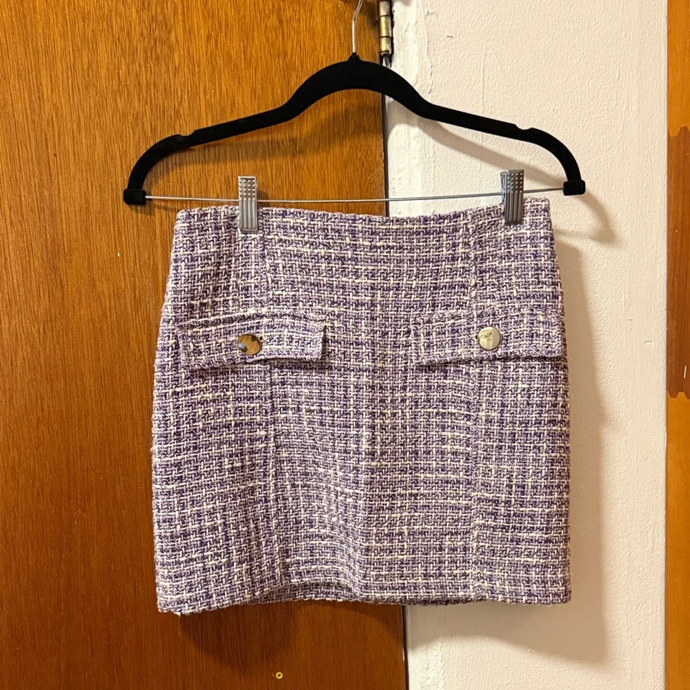 Zara Lavender Tweed Blazer and Skirt Set - Picture 4 of 7